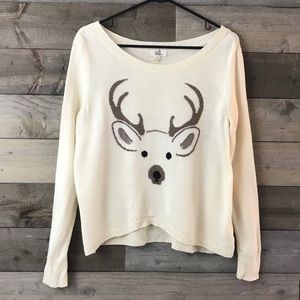Black Poppy Cream Reindeer Sweater